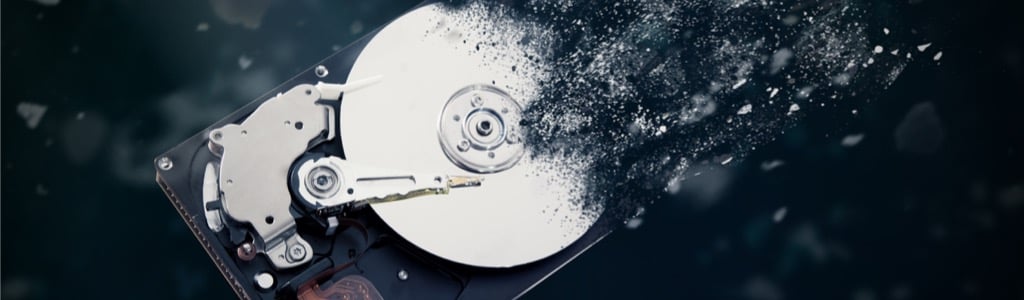 hard drive being destroyed